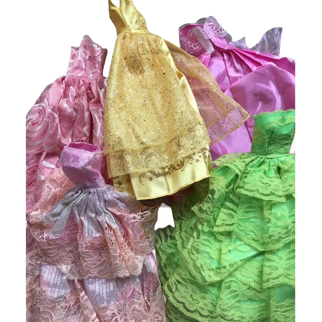 Doll Luxury Dress Pink Yellow Green Color Doll Wedding Dresses Doll Accessories Colorful Doll Dressing Decors