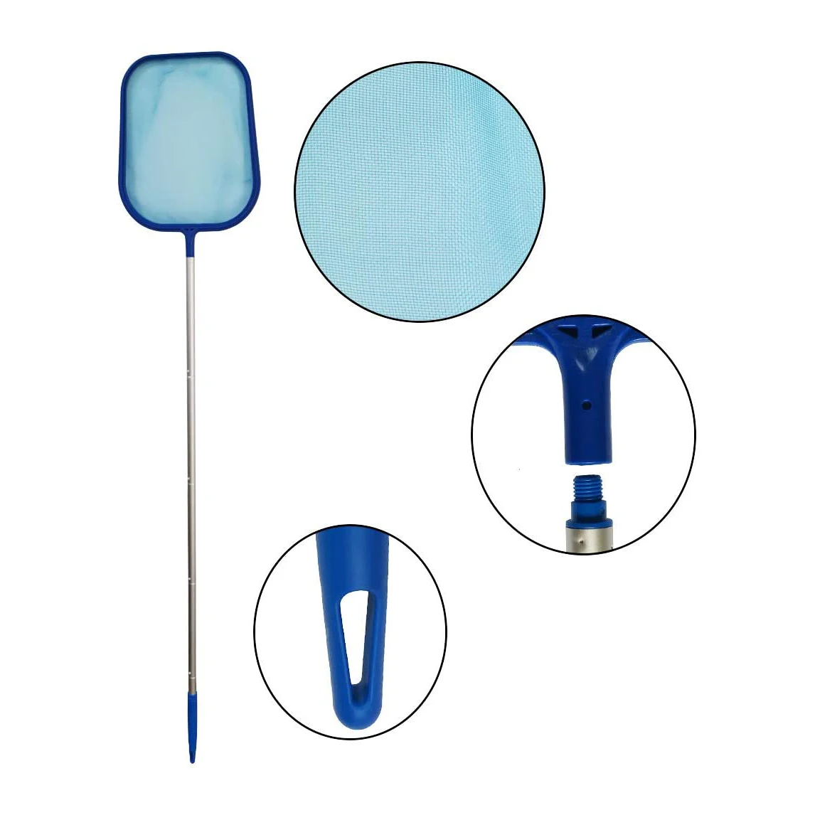 A02M-6-Piece Swimming Pool Skimmer Net Telescopic Pole Leaf Skimmer Net Swimming Pool Cleaner Supplies Home Use