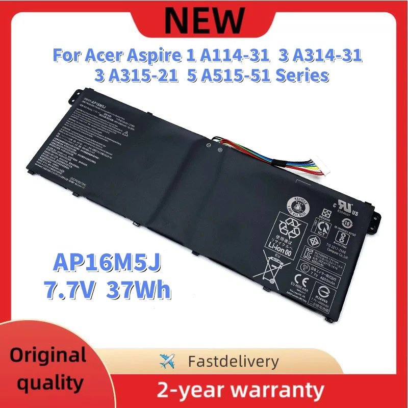 New AP16M5J 7.7V 37Wh Laptop Battery For Acer Aspire 1 A114-31 3 A314-31 A315-21 A515-51 KT.00205.004 KT.00205.005 2ICP4/80/104