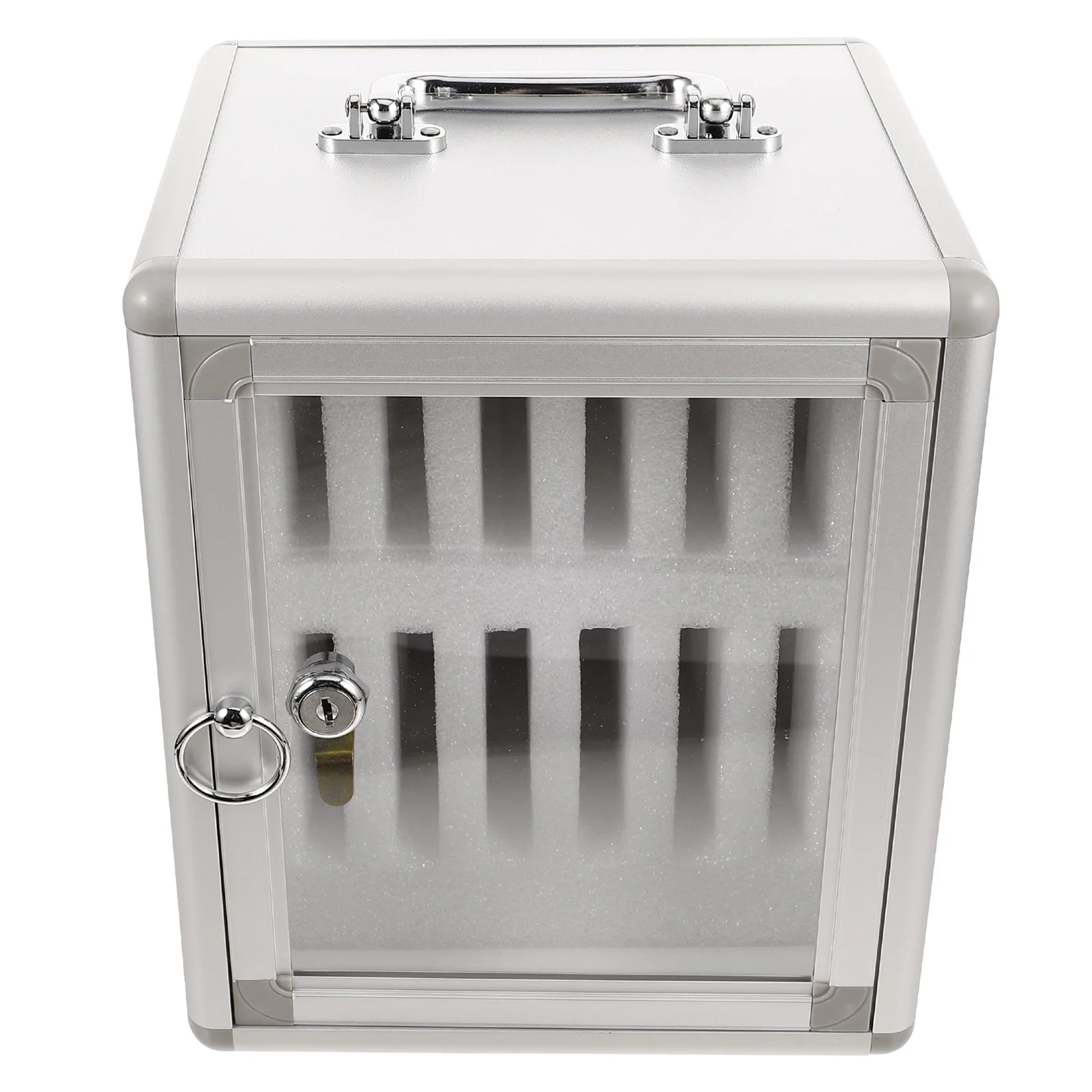 Mobile Phone Storage Locker Cabinet Lockable Wall Mount Cell Phone Holder Box Secure Multi-Slot Organizer Cellphone Storage Box