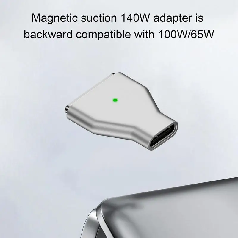Adaptador magnético USB C de carga rápida tipo C a magnético, adaptador ligero de aleación de Zinc Shel, USB C a magnético, 3 conectores plateados