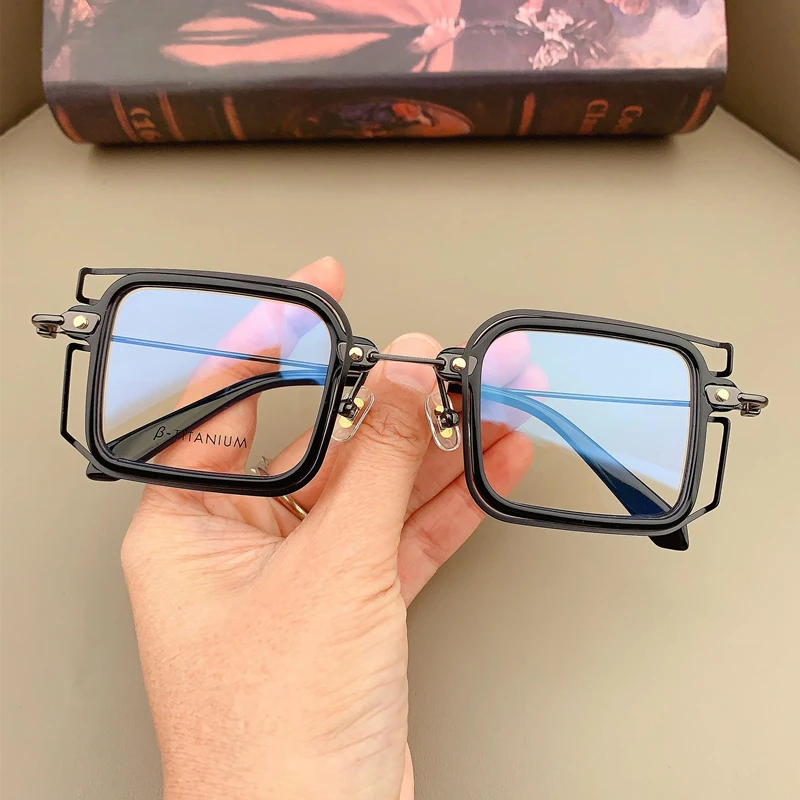 Niche Designer Glasses Personality Strange Square Frame for Men and Women Fashion Anti-blue Light Myopia Eye Protection