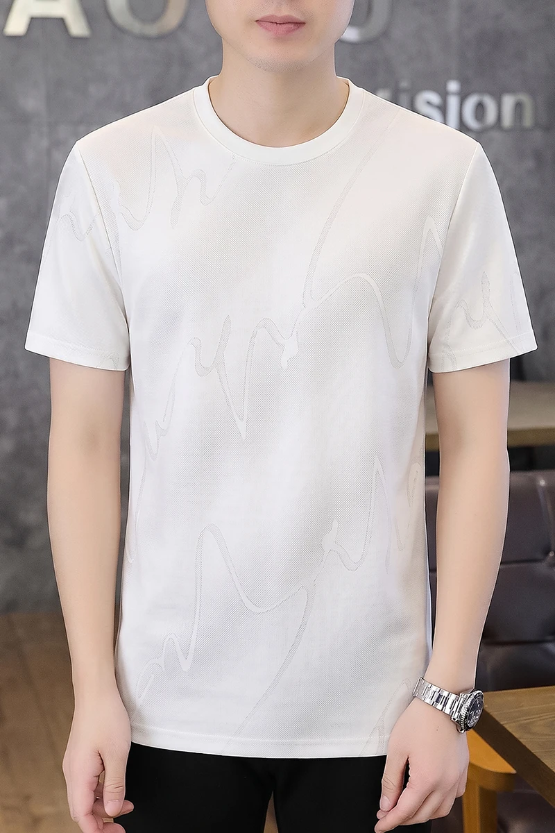 2026 Summer Men's Fashion Casual Simple Round-neck Short-sleeved T-shirt Polo Shirt