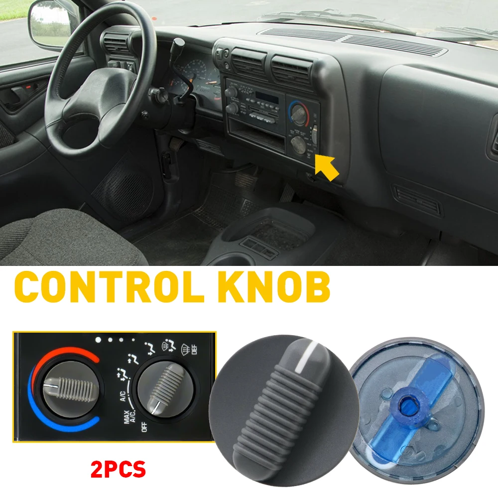 1/2Pcs AC Knob Car Air Conditioning Heat Control Switch for Chevy Blazer S10 1995 1996 1997 GMC Jimmy Sonoma AC Knob Accessories