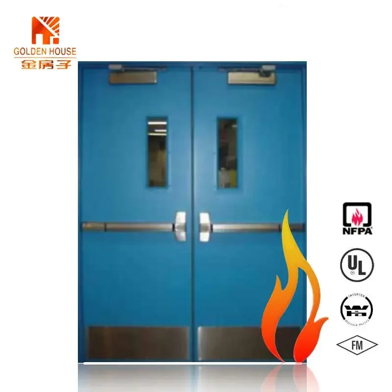 1 2 3 Hour Metal Fire Door UL Listed Approve USA Standard Fire Rated Steel Double Door For Hospital School