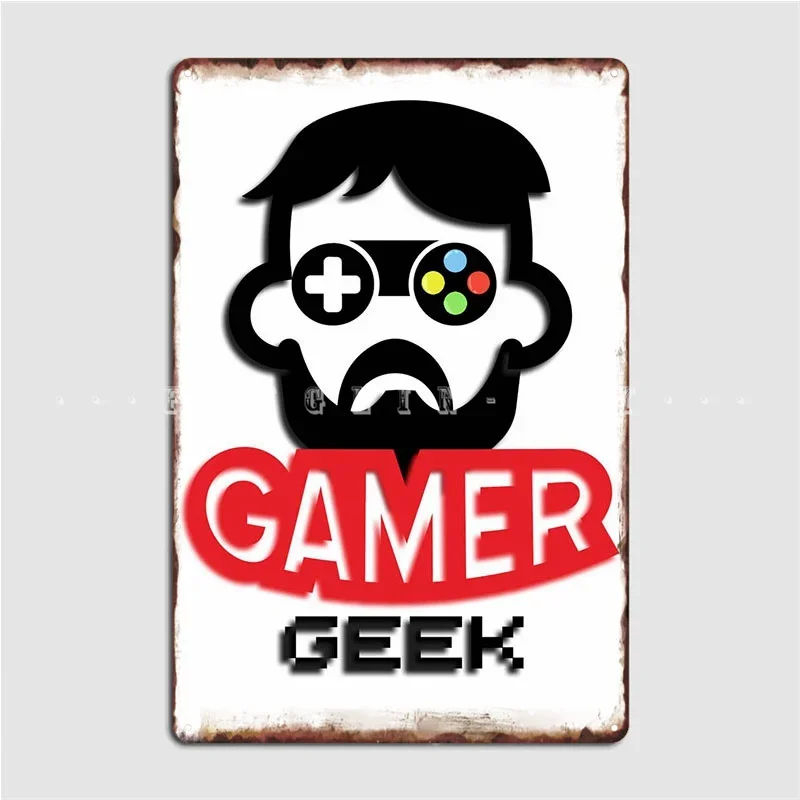 Gamer Geek Gaming Metal Sign Create Pub Plates Pub Garage Tin Sign Poster