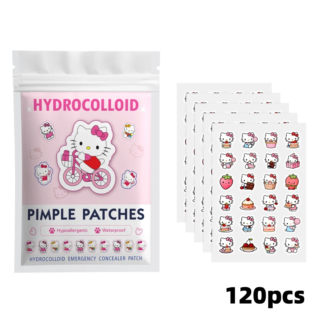 120PCS hello kitty Acne patches, facial acne patches, hydrogel acne removal patches, concealer view 5