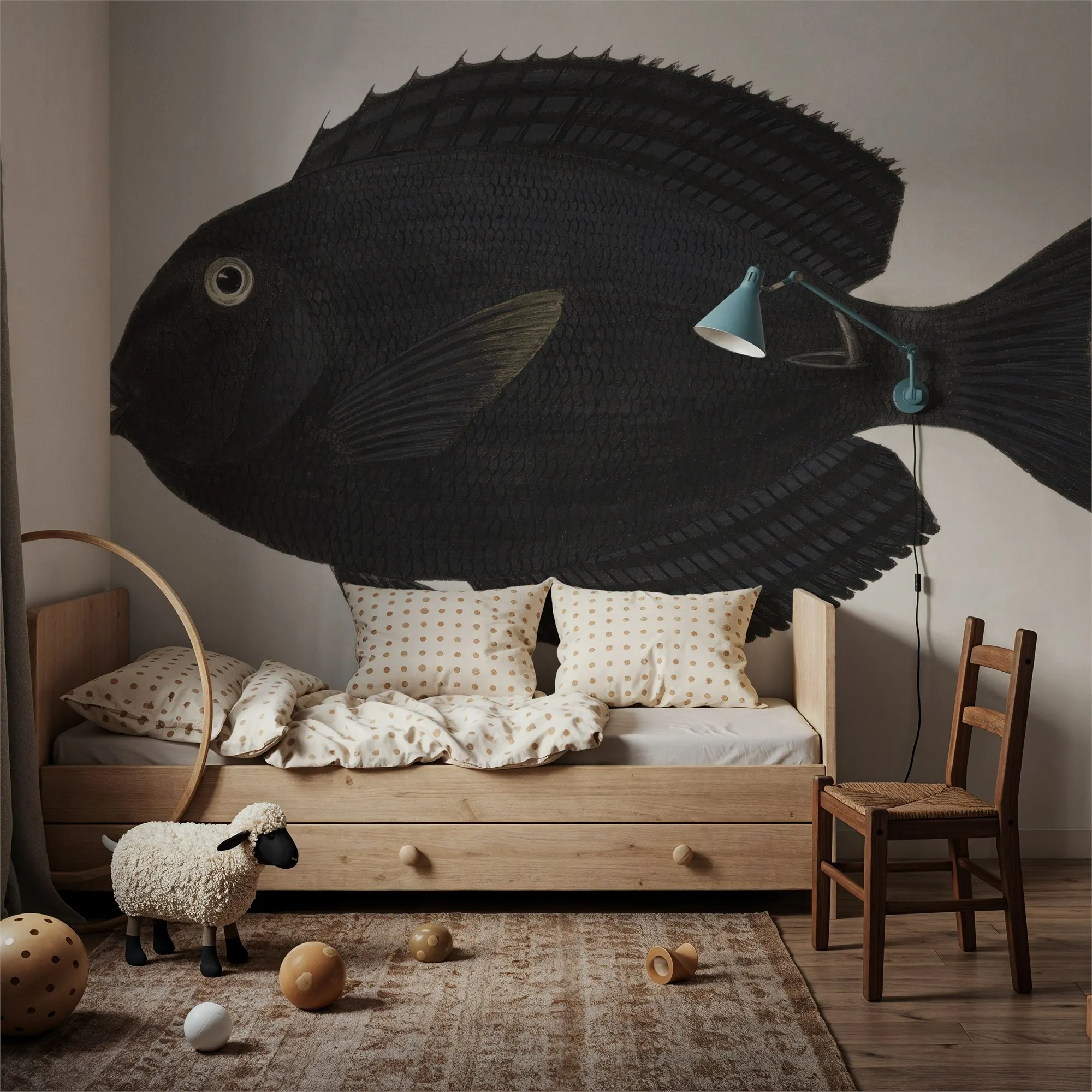 Custom Black Surgeonfish Large Peel and Stick Mural Wall Decor