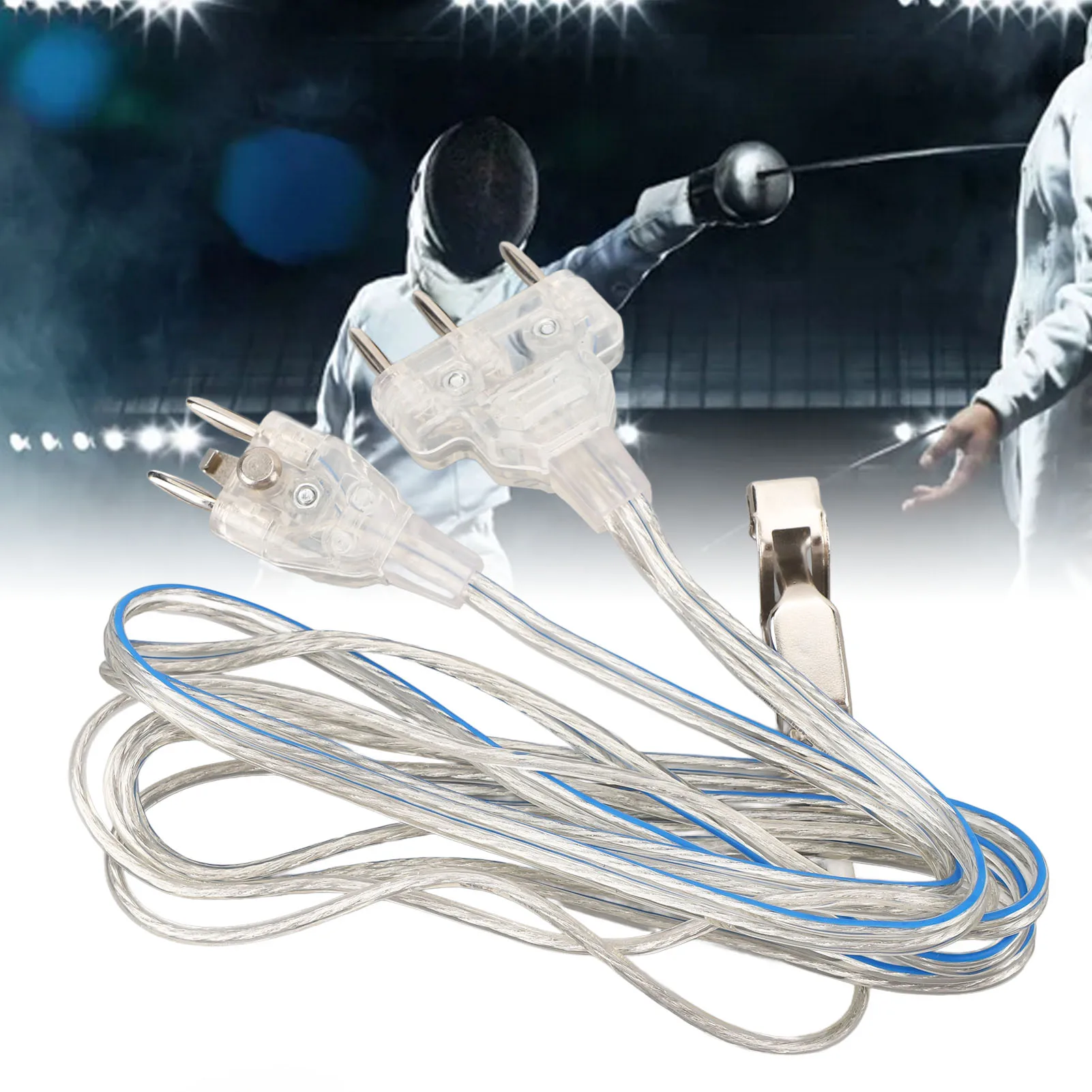 Fencing Devices Cord Fencing Saber Foil Epee Body Cord Stainless Steel Plastic Transparent Fencing Head Wire for Competitions