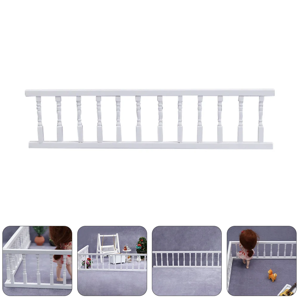 White Column Railing Miniature Wooden Furniture House Handrails Kids Toys Adornment Child