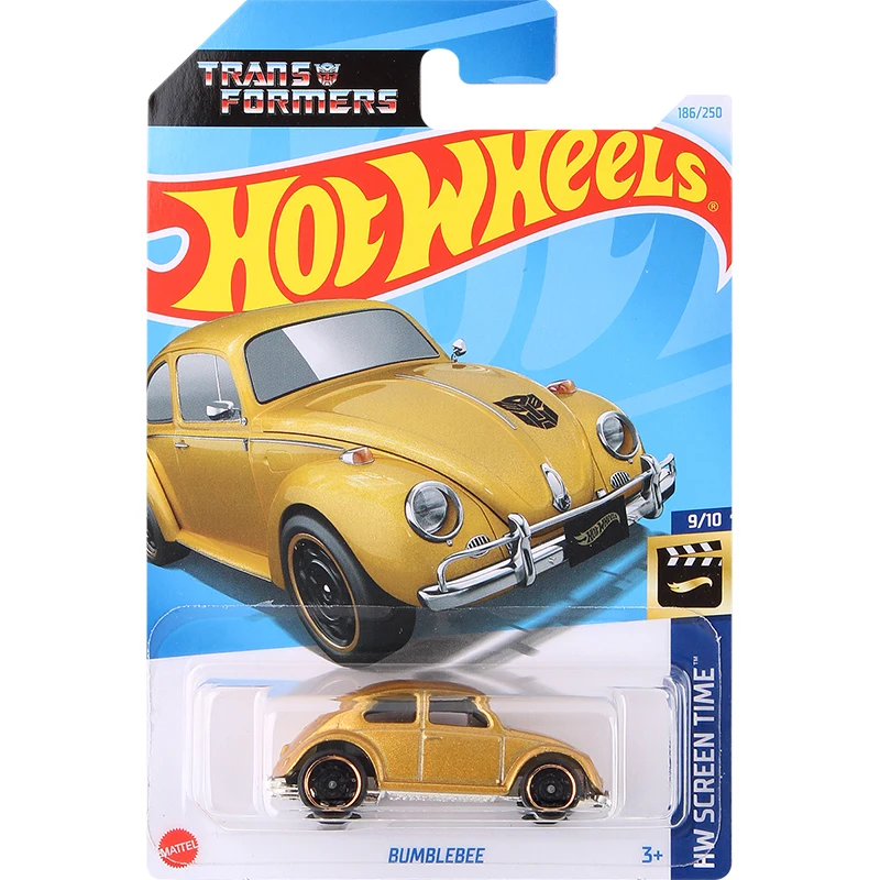 Hot Wheels Трансформеры Шмель # 186 Пользовательский Volkswagen Beetle Желтое Золото 1/64 Литая под давлением Модель автомобиля Игрушечный C4982 GDG83