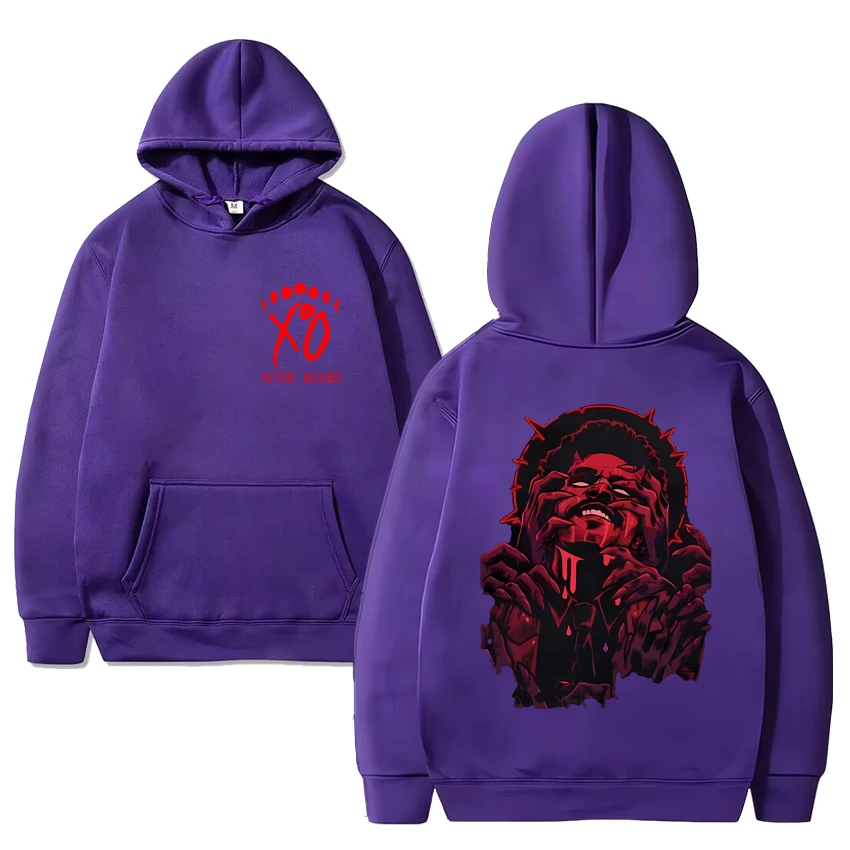 Sudadera con capucha negra The Weeknd X'0 Tour Death Gothic Graphics para hombres y mujeres, ropa de calle informal de hip hop, jerséis de lana Unisex de manga larga