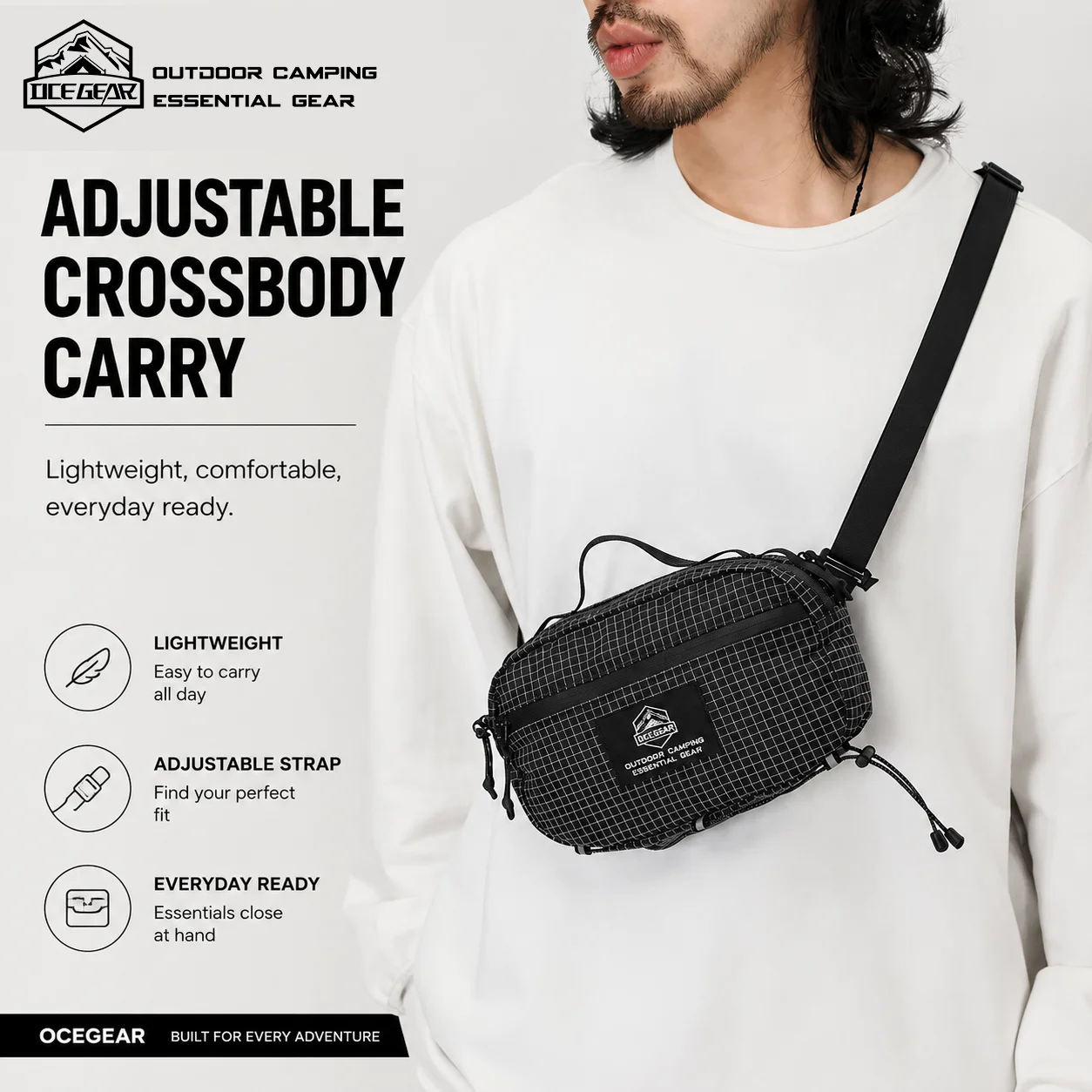 OCEGEAR Outdoor Waist Bag Mountaineering Multi-Function Hiking Expansion Chest Bag Tactical Mounting Auxiliary Bag