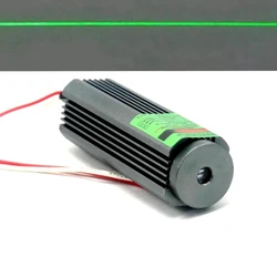 Módulo de diodo láser resistente al agua, luces verdes DC5V, 532nm, 50mW, haz de línea con lente de vidrio, 25x75mm