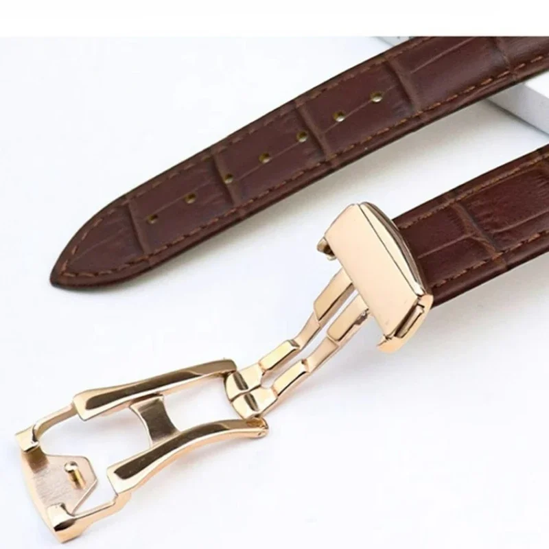 ل أوميغا Speedmaster كوكبة سلسلة R228 141 الصلبة الفولاذ المقاوم للصدأ للطي مشبك جلد طبيعي حزام الساعات 18 19 20 مللي متر #4