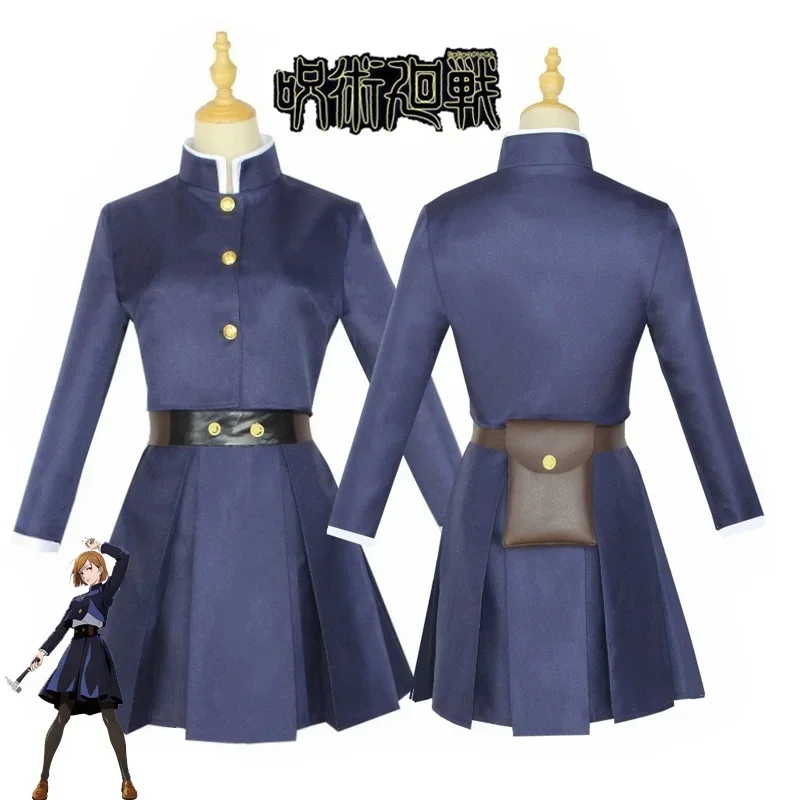 Anime Jujutsu Kaisen Cosplay Kostuum Kugisaki Nobara Tatoo Meisjes Vrouwen Jurk Uniform Volledige Set