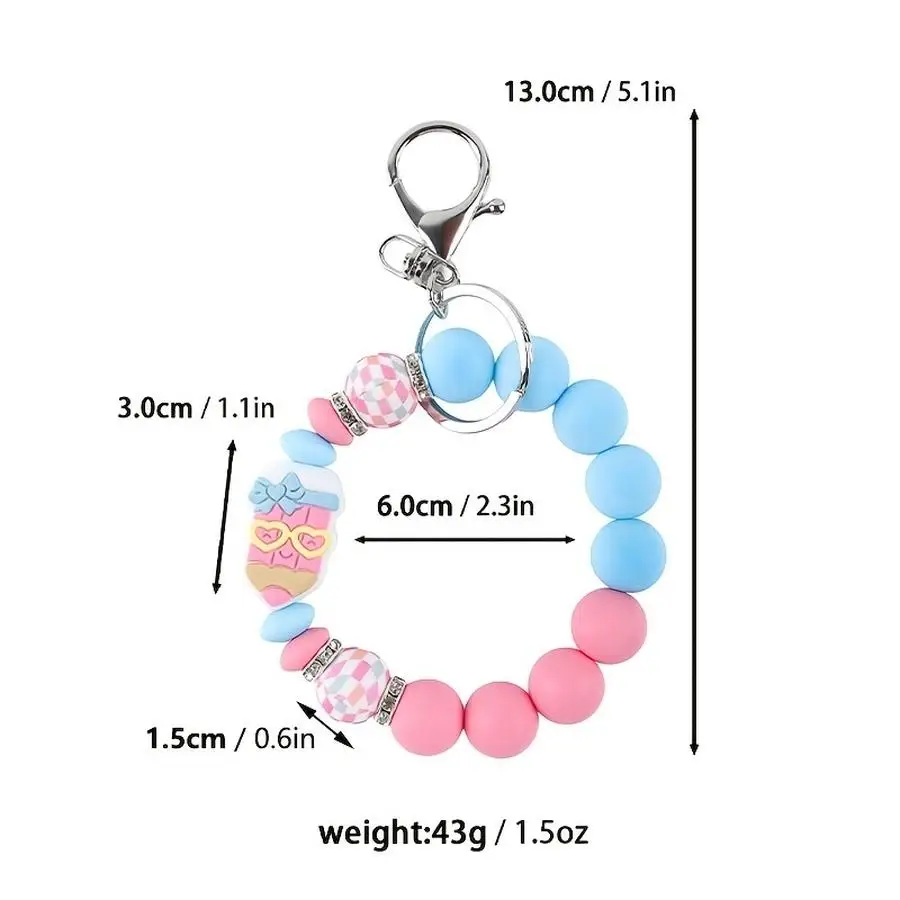 1/5/10/20/50/100pcs A New Spring Arrival: Romantic Macaron-colored Large Silicone Bead Keychain, Key Lanyard, Key Ring. Choose f