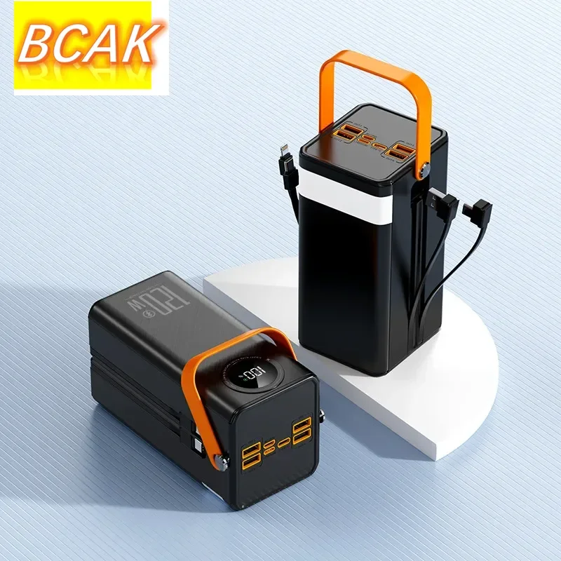 Universal Super Fast Charging 160,000 MAh Power Bank Comes with Line Outdoor Camping Large Capacity BCAK Mobile Power Supply 500