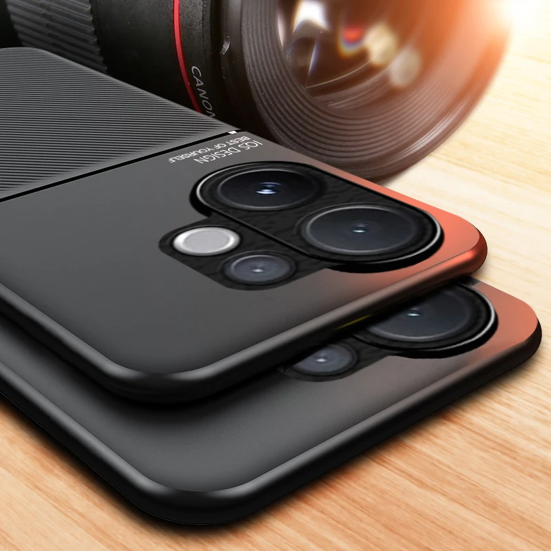 For VIVO V60 V 60 Car Magnetic Texture Phone Case For VIVO V60 5G Soft Frame Camera Shockproof Protective Back Cover