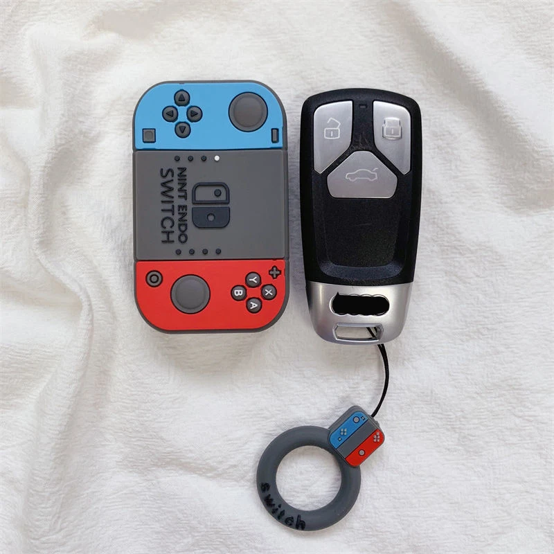 Game Console Style for Audi A4 Q5 A5 A7 A8 S5 S6 A6L S5 S7 Q5 Q7 TT TTS TFSI RS Car Key Case Smart Remote Protector Fob Keychain