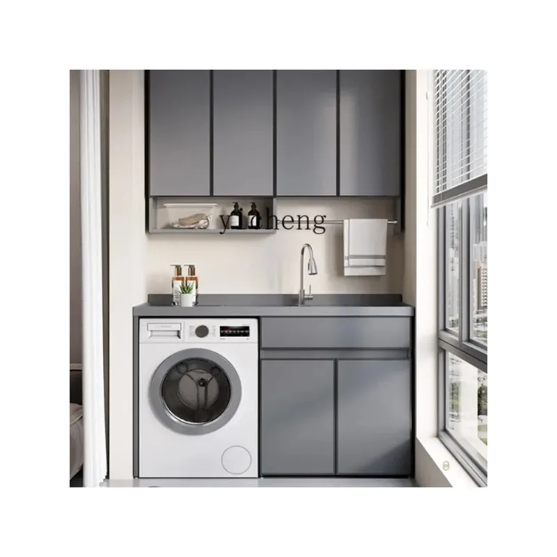 Meuble de lavage YS-1 en aluminium alvéolé pour balcon avec planche à récurer intégrée, autres fonctionnalités importantes