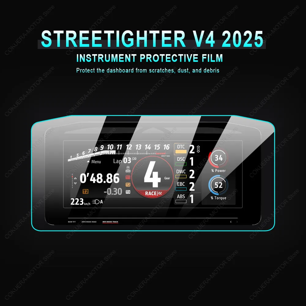 

For STREETIGHTER V4 2025 High-Definition Scratch Resistant Instrument Panel Protective Film Dashboard Screen Film