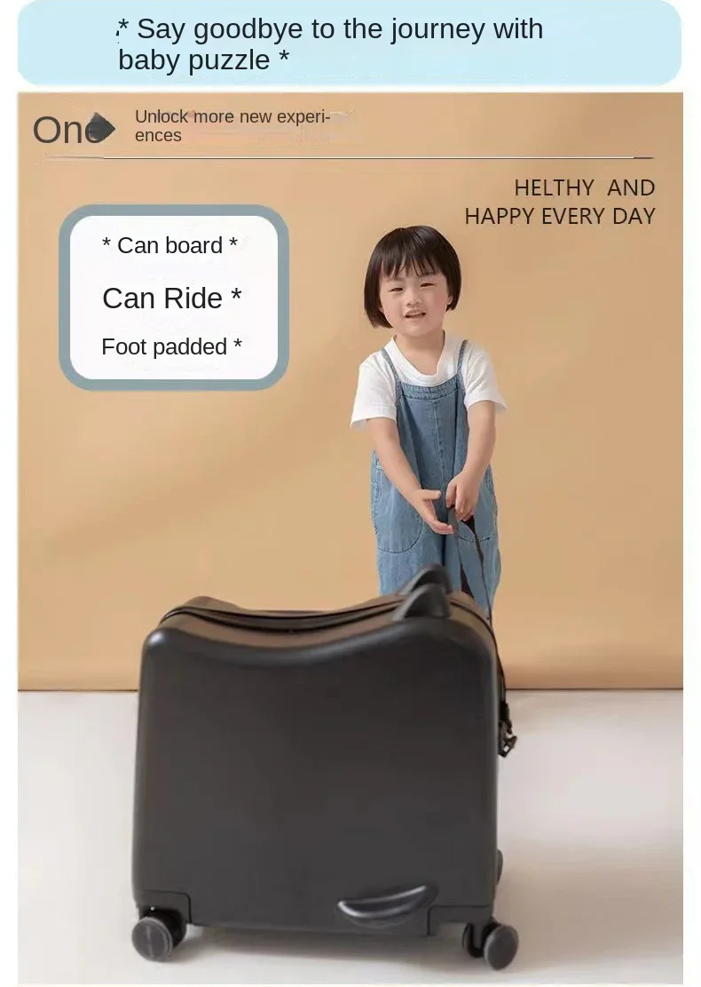 Children's Suitcase Can Be Mounted Suitcase 18-inch Boarding Case Universal Wheel Cartoon Trolley Case 20-inch Password Case