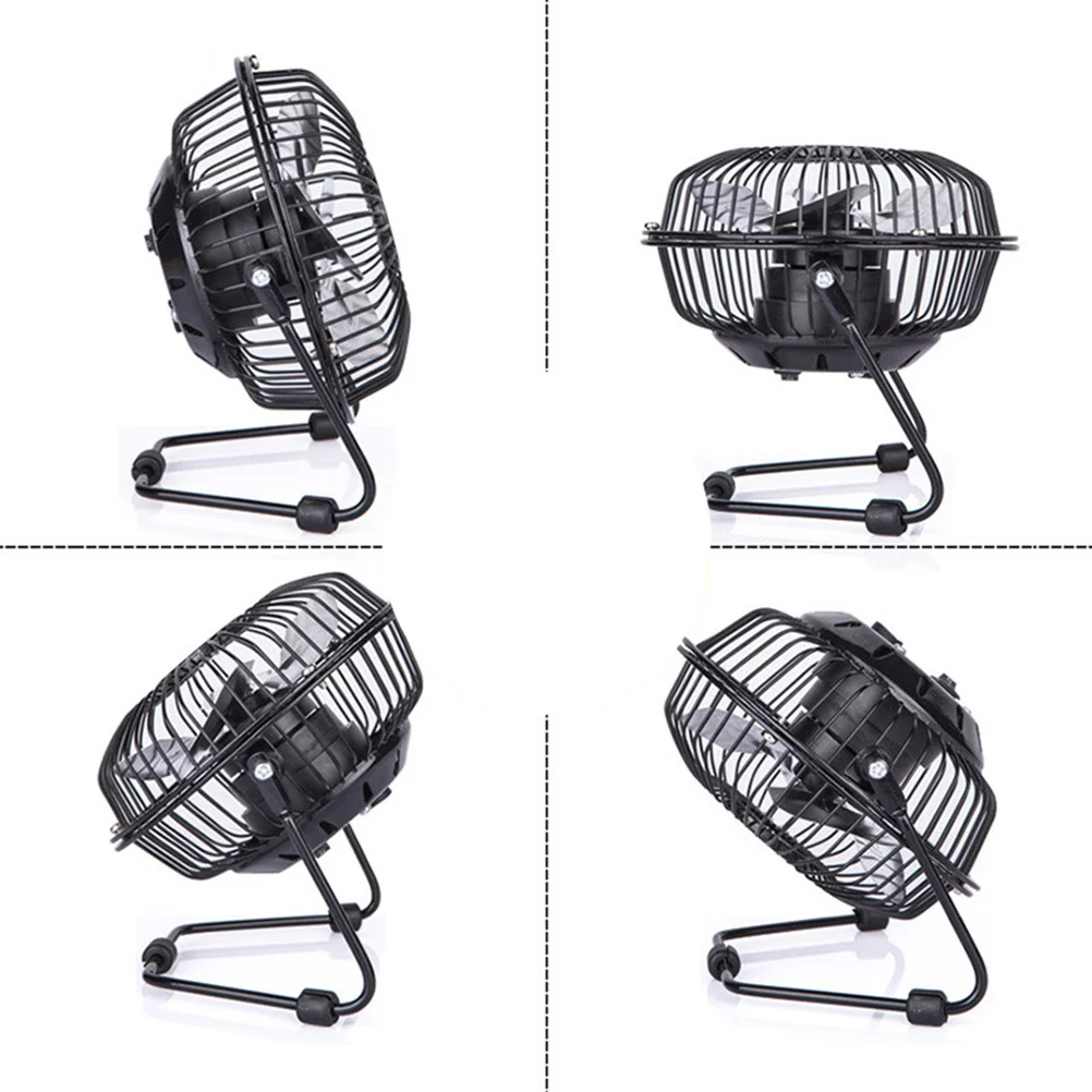 

USB Mini Table Fan 4'' Portable Adjustable Stand Quiet Cooling Fan Aluminum Blades Metal Mesh Cover Pressure Resistant for Dorm