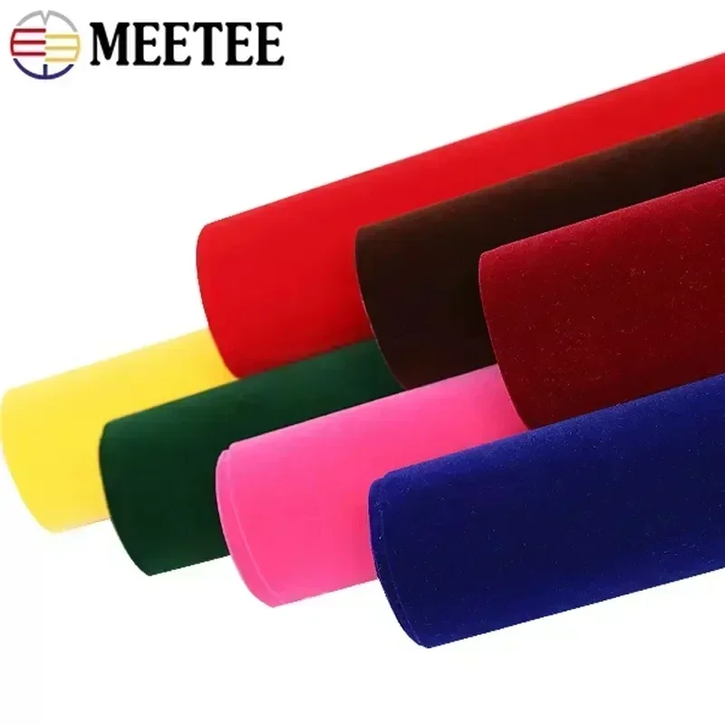 45*150cm 1.2mm Thick Velvet Self-adhesive Fabric Sticky Flock Adhesive Synthetic Leather Cloth for Car Interior Fabrics By Meter