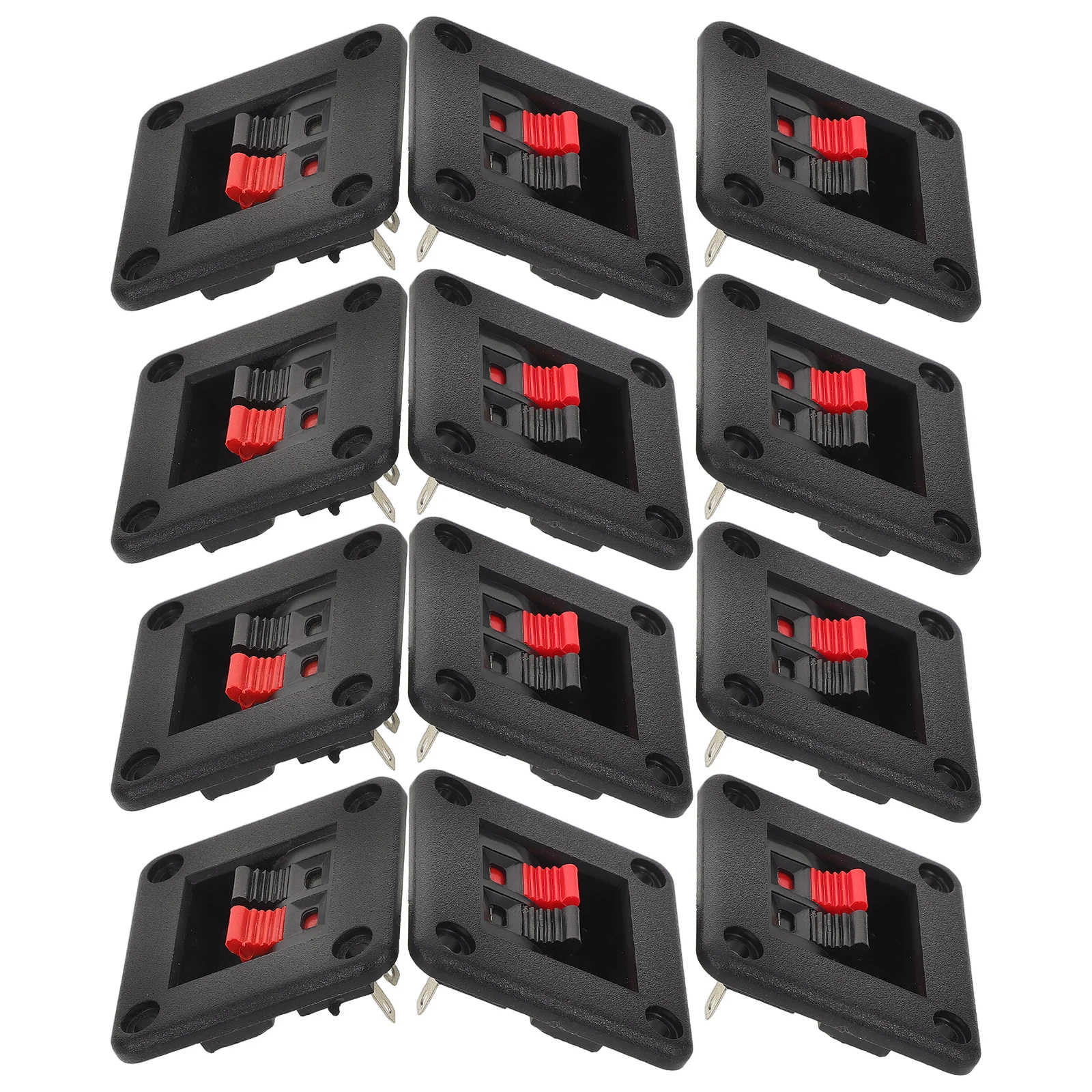 

12pcs Square Speaker Terminal Cup Compact Wire Clips For Subwoofer Box Binding Post Clips Desktop Cable Organizer Protection