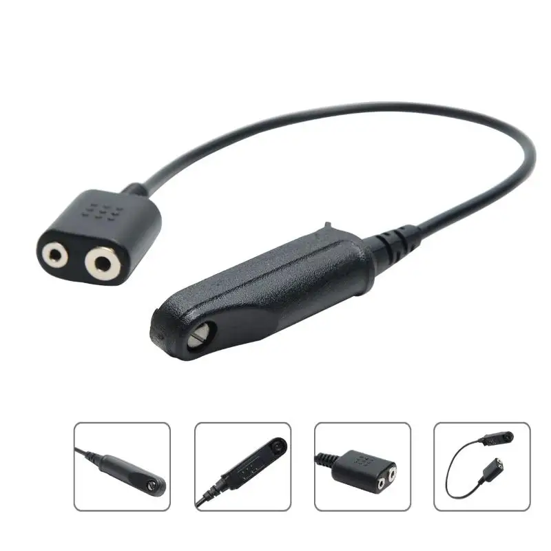 

【Y】1Pcs Waterproof Radio To 2 Pin Headset Speaker Mic For UV-9R Plus UV-XR Waterproof Walkie Talkie Adapter Cable For UV-9R Plus