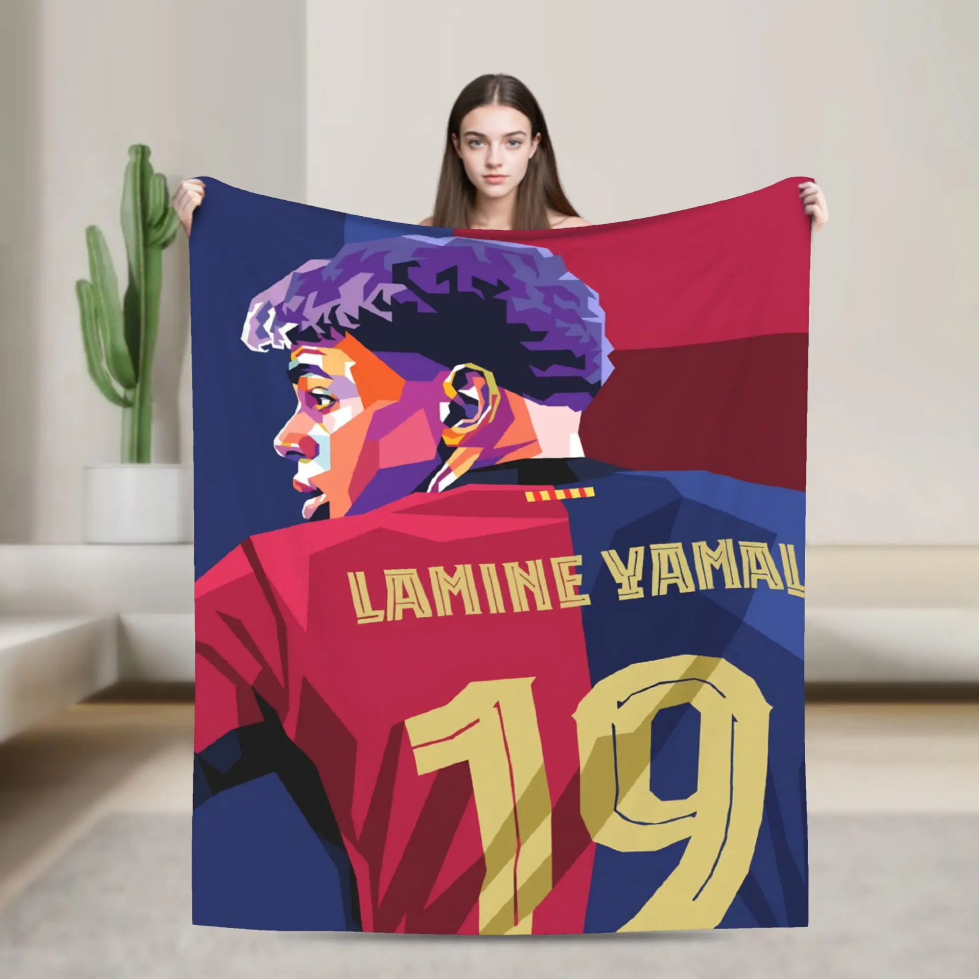 Football L-Lamine Yamal Spain Blanket Fleece Spring Autumn  Breathable Lightweight Thin Throw Blanket for Bedding Travel Quilt