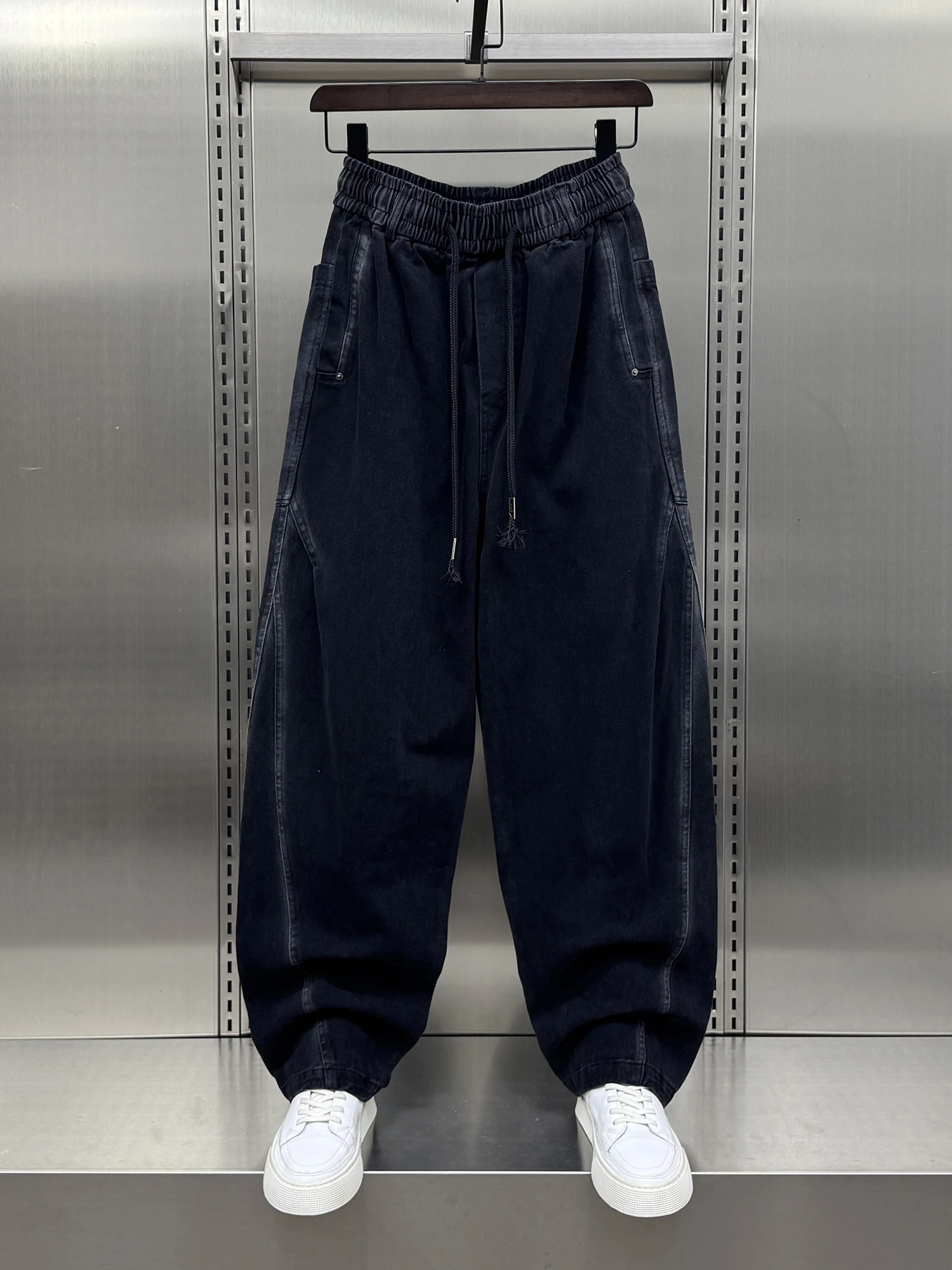 

Harlem Thiened повседневные брюки мужские модные брендовые корейские дизайнерские брюки крутые широкие брюки осень новое поступление