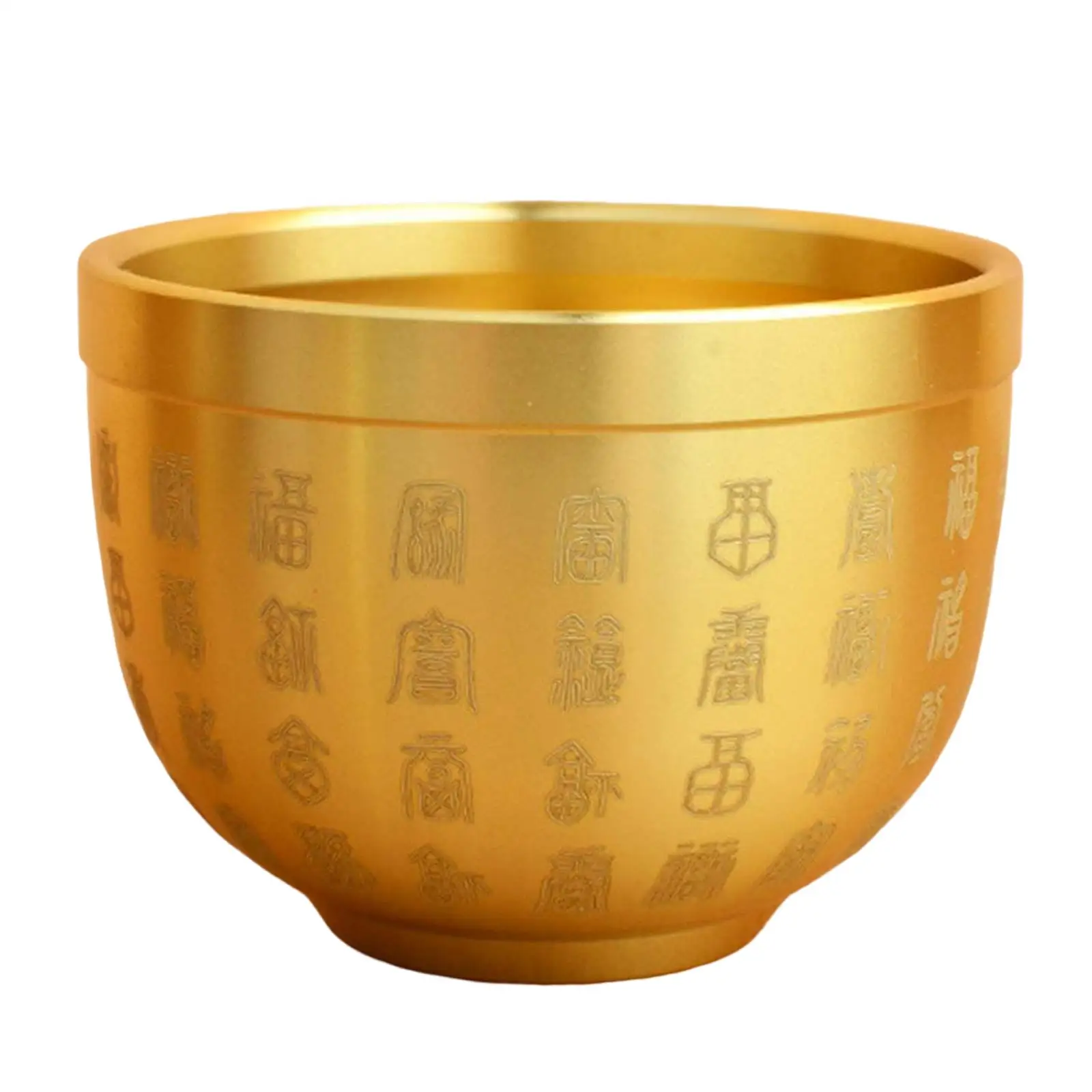 Cornucopia Feng Shui Home Office Decorations Chinese Character Handcarved Folk Fortune Treasure Bowl for Wealth Success