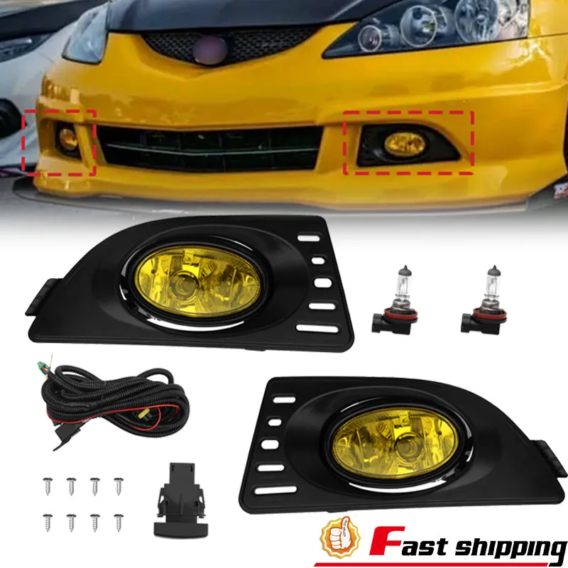

Желтые линзы для противотуманных фар Acura RSX 2005-2007 годов выпуска, с переключателем, проводкой и лампочками.
