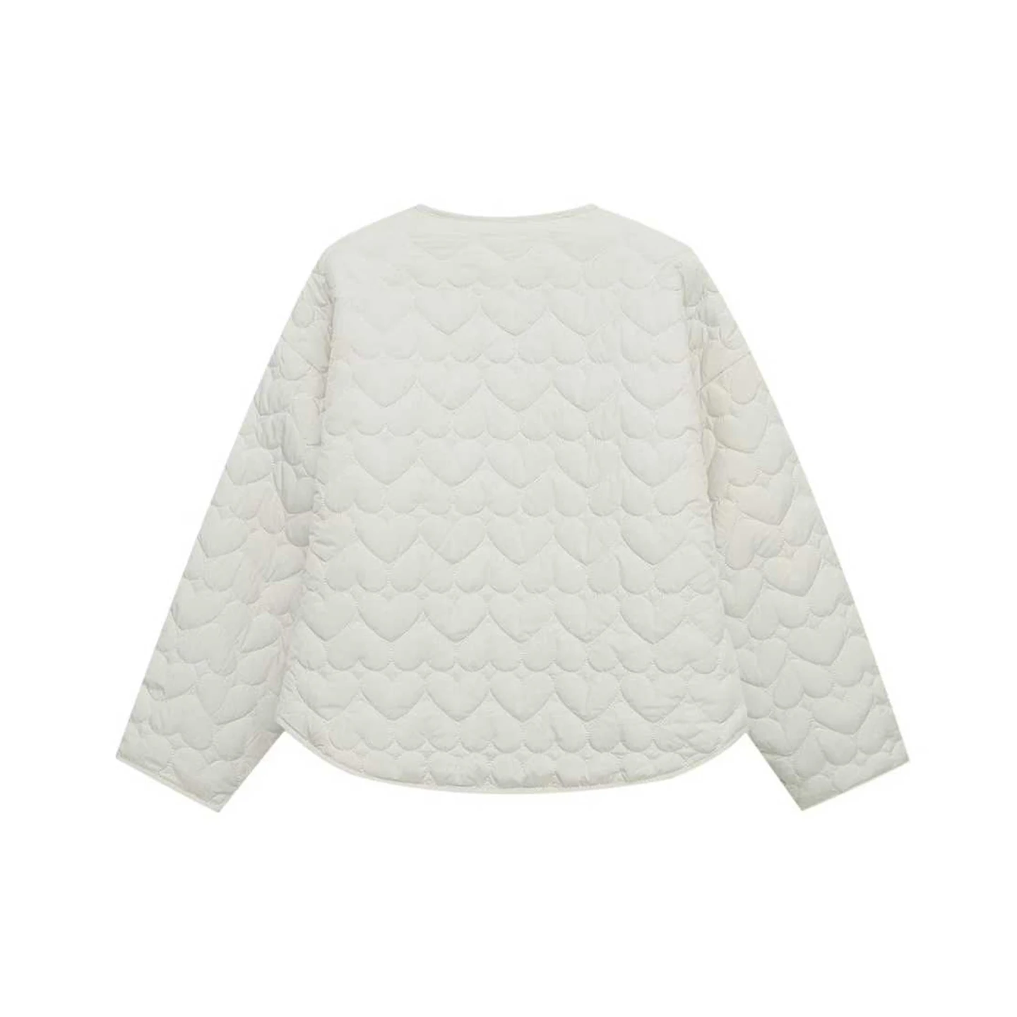 

Женская хлопковая верхняя одежда Long Sve Heart Pattern Jaet ort, обычная посадка на одной пуговице, чистый цвет