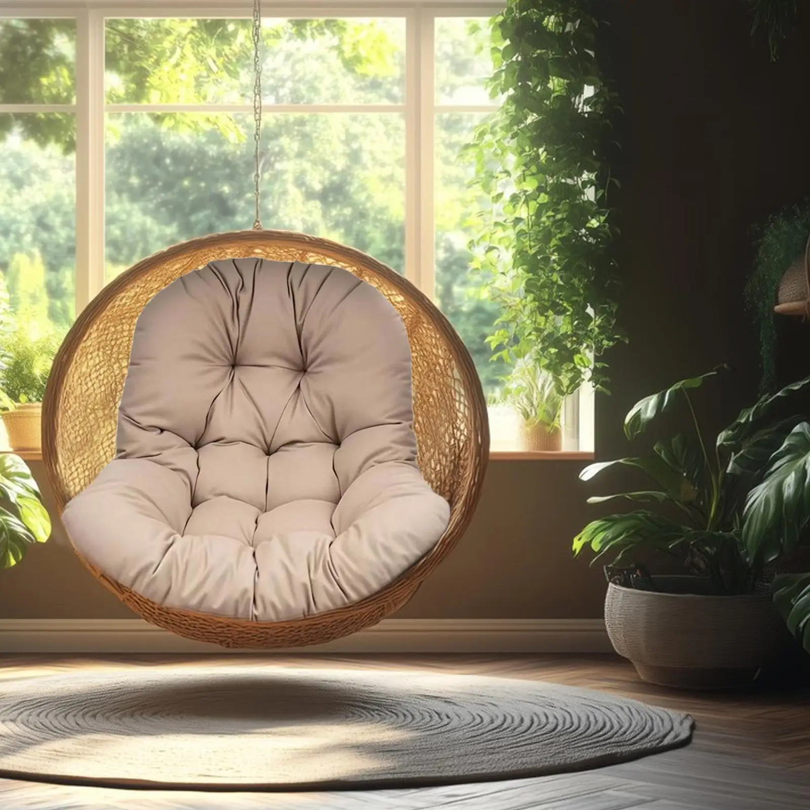 Washable Hanging Egg Chair Cushion Extra Wide Soft Pad for Porch Patio Office Modular Furniture
