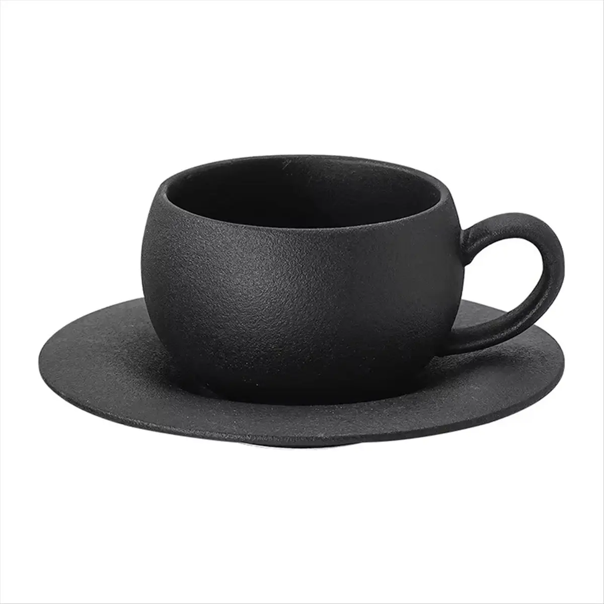 ABJS 280ml Ceramic Coffee Mug,Stone Fired Cup with Saucer,Ideal for Breakfast Milk & Coffee,Egg-Shaped Design A