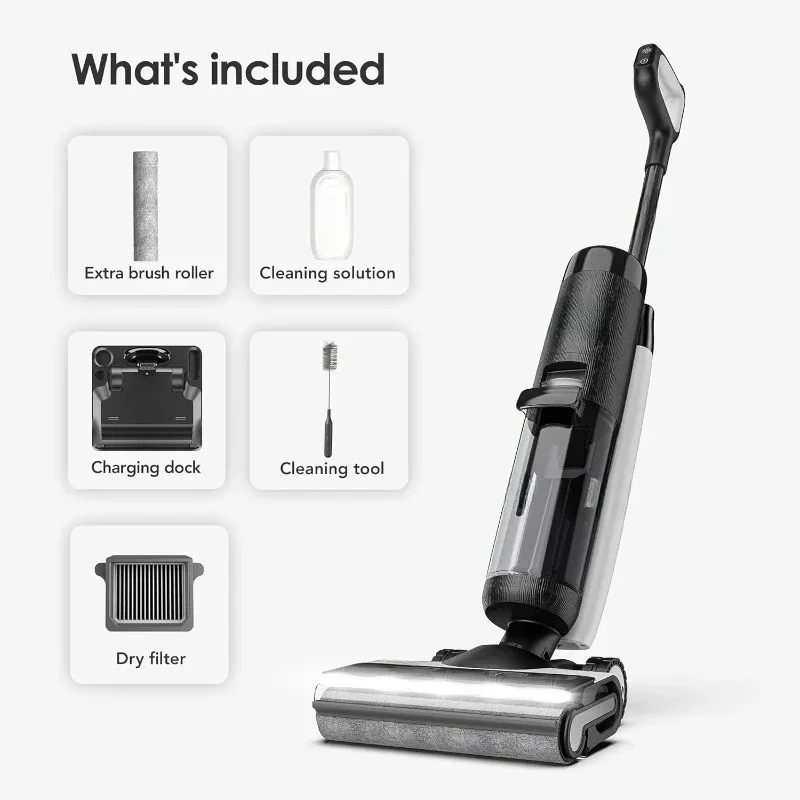 home.Cordless Wet Dry Vacuum Cleaner, Smart Floor Cleaner Mop for Hard Floors, Long Run Time, Dual-Sided Edge Cleaning, Self-Cle