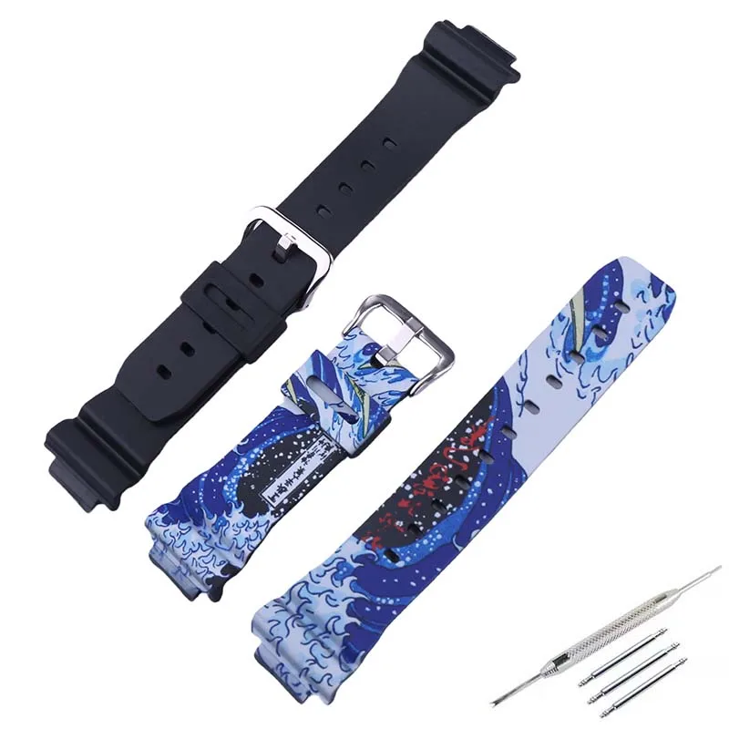 Correa de reloj de resina para hombre, accesorios con hebilla compatibles con Casio GW DW6900 DW6600, pulsera deportiva de goma para reloj