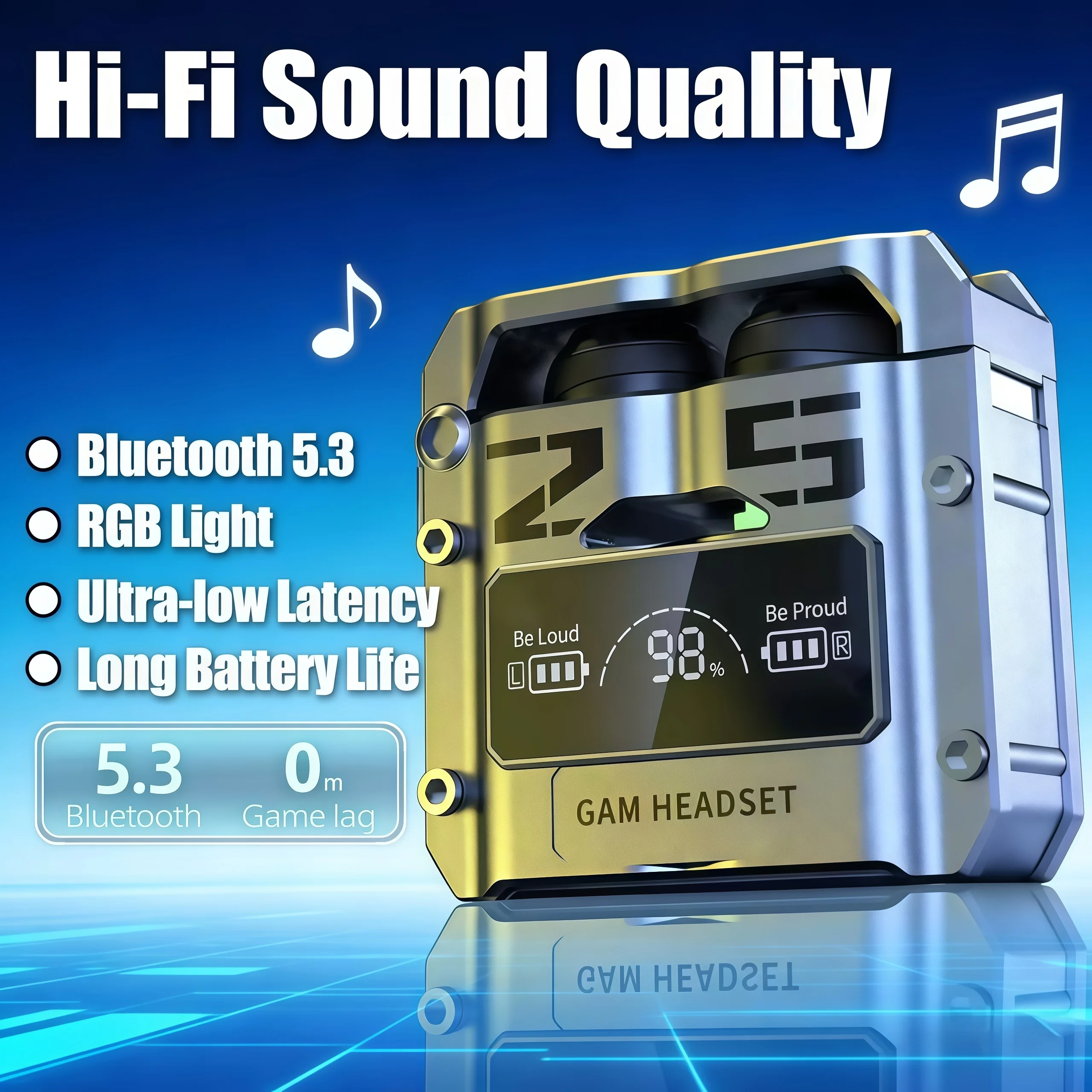 2026 New M25 TWS wireless headphones,Bluetooth 5.3headphones, sports headphones, LED digital display stereo headphones — product photo 1 of 1