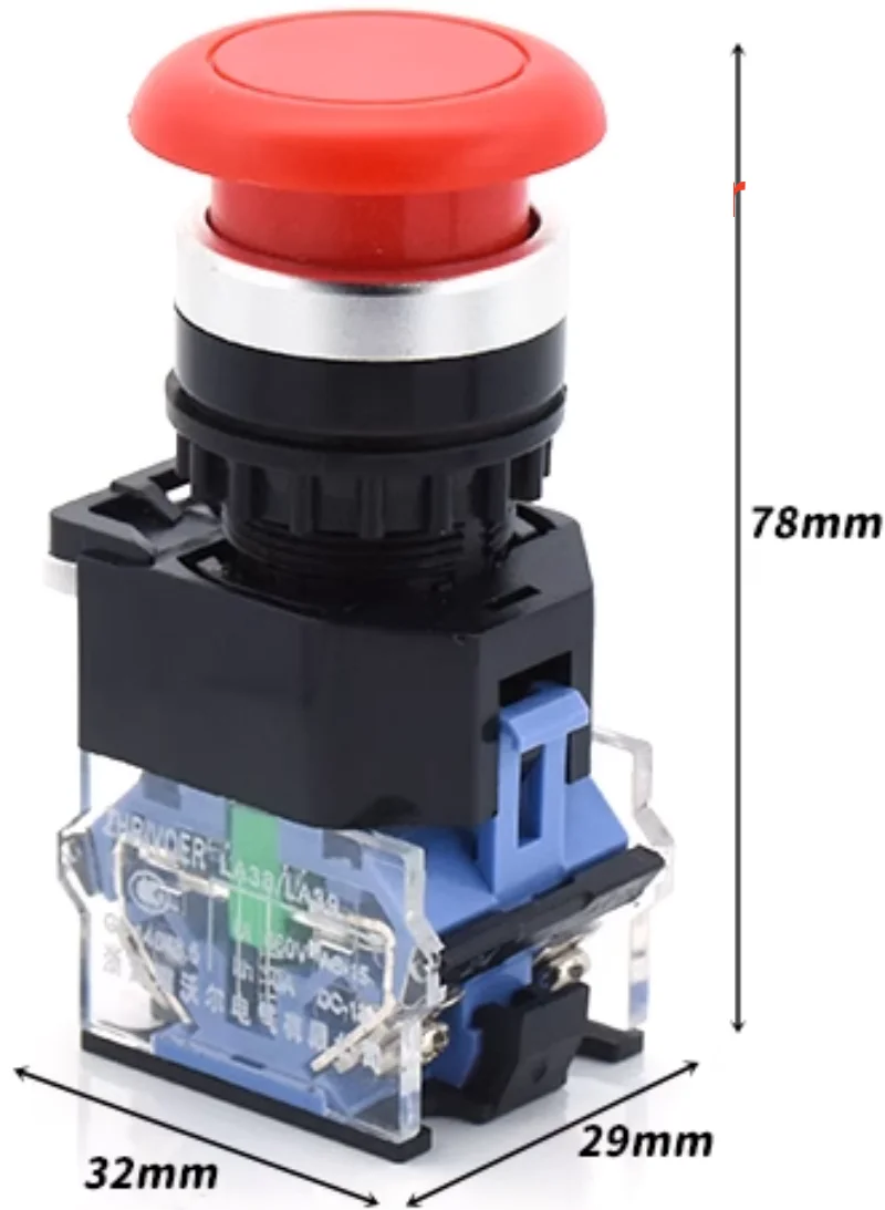 LA38-11BN button switch22MM power self-locking start stop self-reset point to turn the emergency stop second and third gear knob