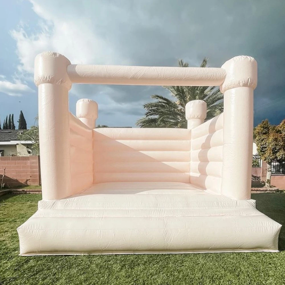 Château gonflable coloré de rebond de mariage pour des enfants, rose, bleu, onze PVC, blanc, rebond de patients, intérieur, extérieur