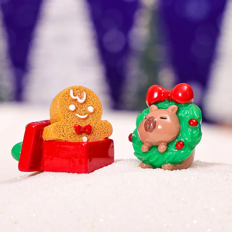 Kerst Actiefiguren Kinderen Leuke Capibara Klassieke Speelgoed Auto Model Pop Kinderen Slaapkamer Ornament Home Decor Kerstcadeau