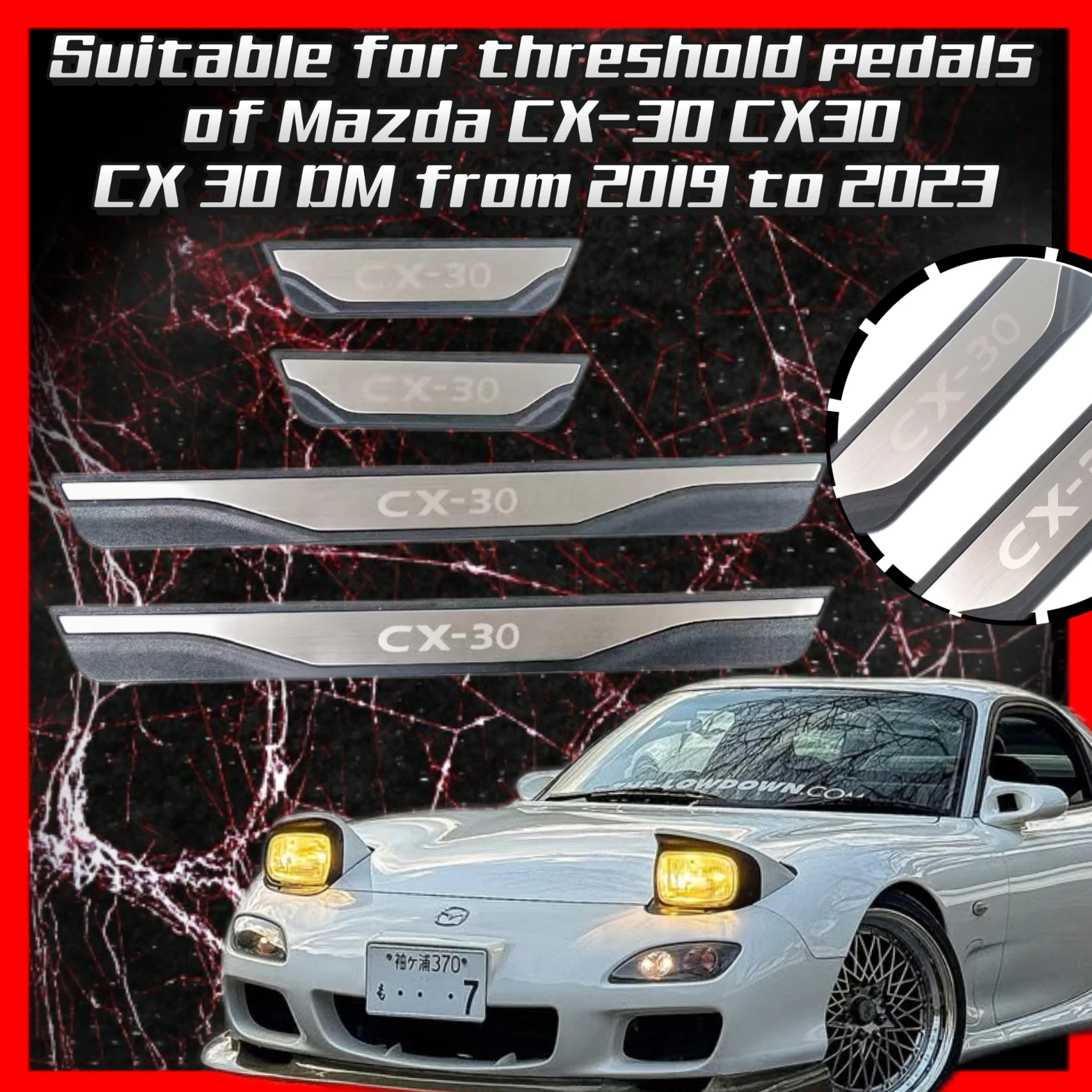 

4Pcs/Lot ABS Stainless Steel For 2019-2023 MAZDA CX-30 CX30 CX 30 DM Door Sill Pedal Welcome Scuff Plate Decoration Cove