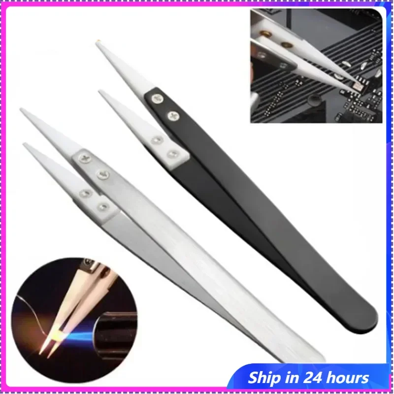 

Stainless Steel Ceramic Tweezers High Temperature Resistant Ceramic Head Accessories Acid and Alkali Corrosion Resistant