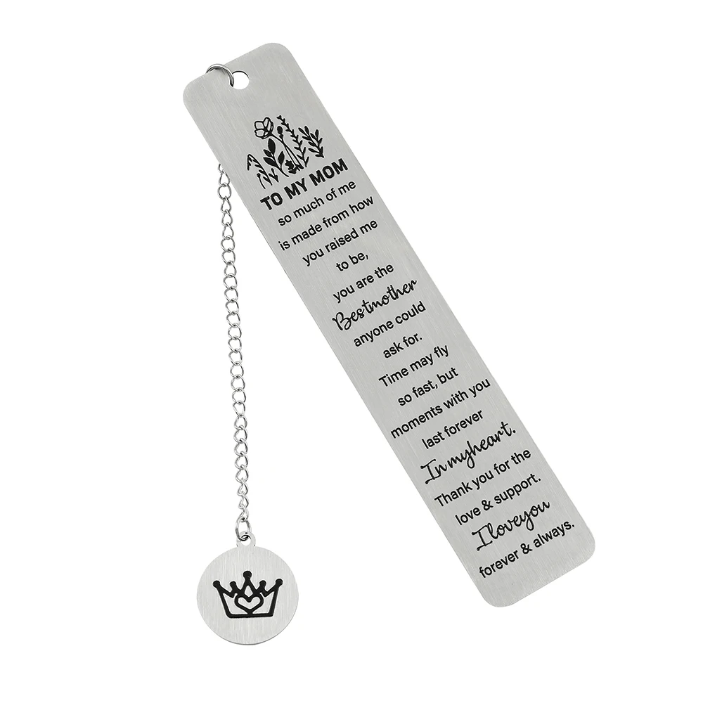 For Mom Stainless Steel Bookmark Mother's Day Birthday Great Gifts Book Page Marker Reading Stationery for Bookworm Gifts