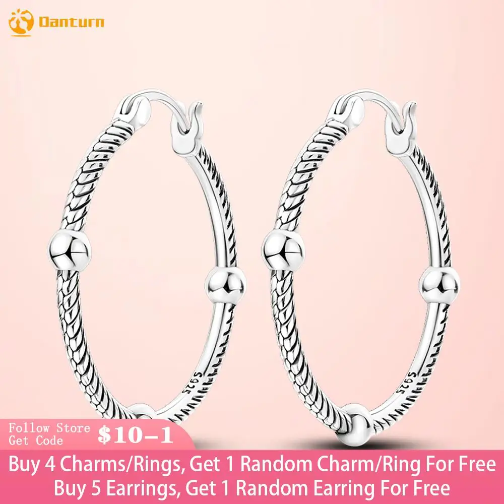 

Danturn 925 Sterling Silver Earrings Three Ball Snake Earrings Free Shipping