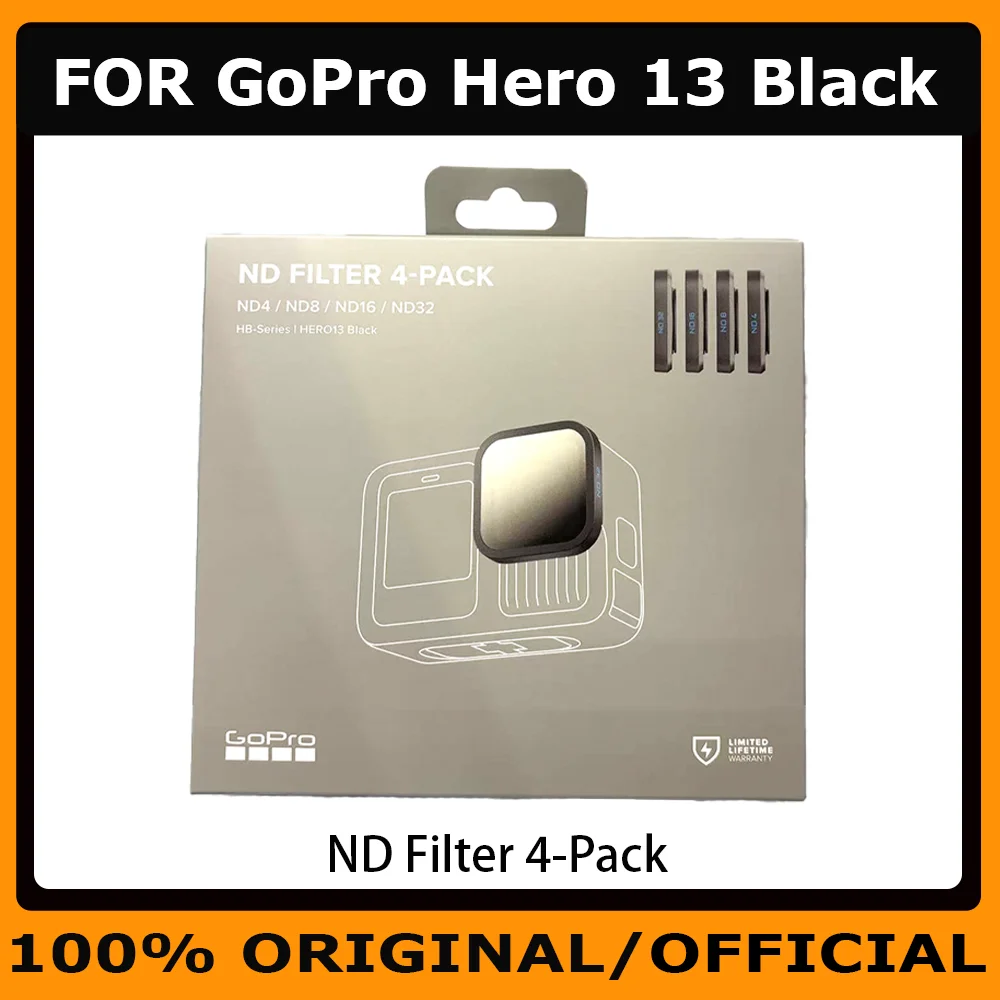 Official & Original GoPro Hero 13 Black Accessories - ND Filter 4-Pack, HB-Series | ND4 / ND8 / ND16 / ND32