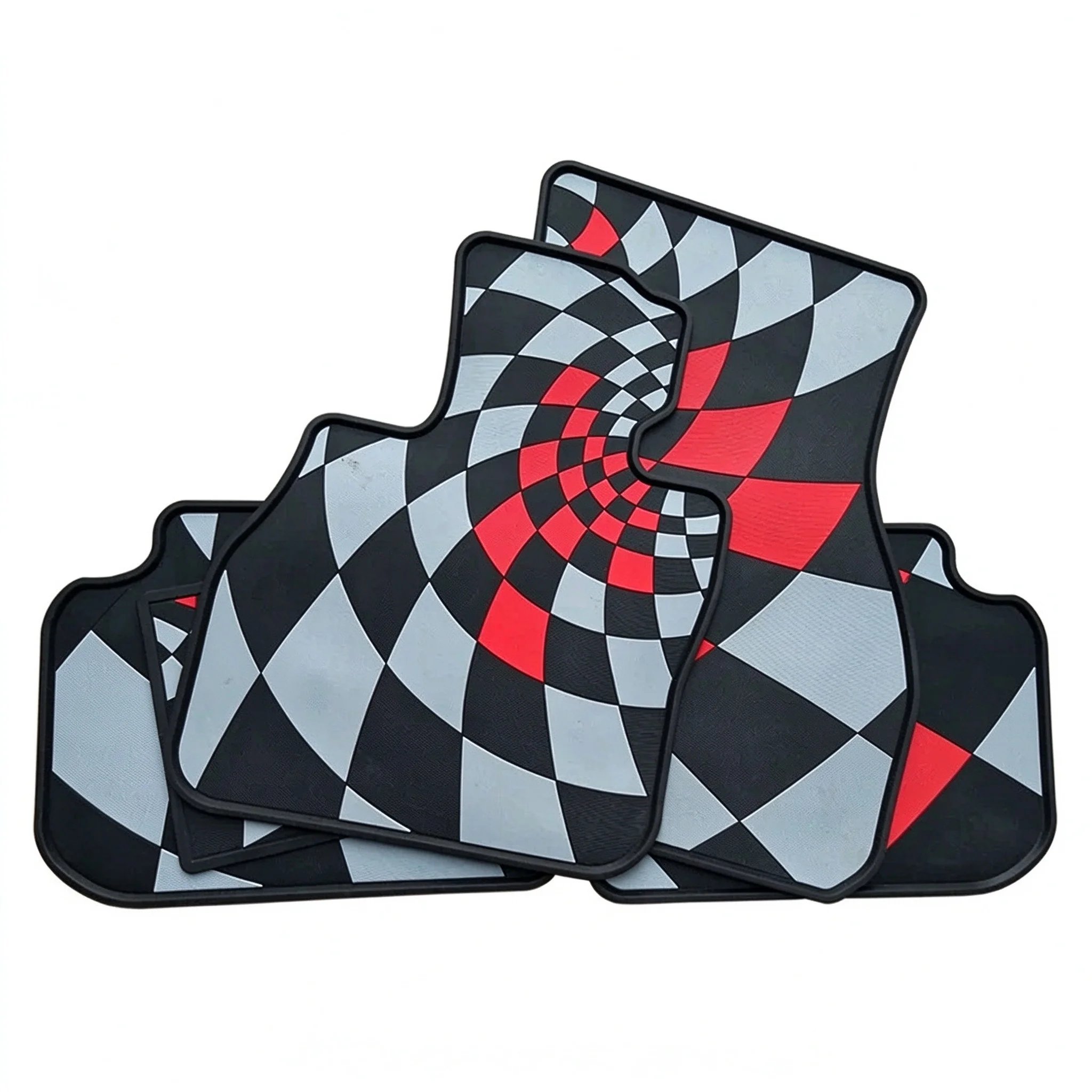 XPE Rubber Floor Mats Boot Liner for MINI Cooper F54 F55 F56 F57 2014-2024 All Weather Waterproof JCW Style Chequered LHD